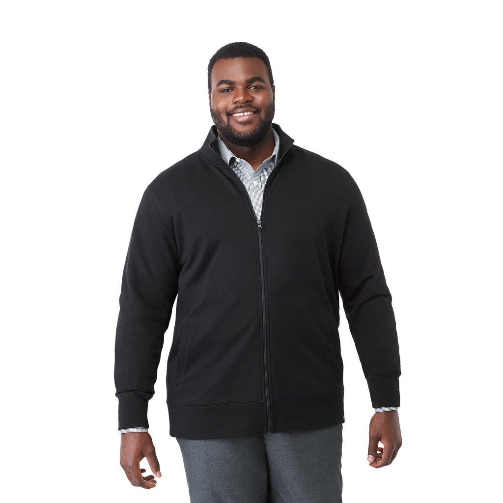 Argus Eco Fleece Full Zip Jacket for Men Transfer - Black - Front On Model 2