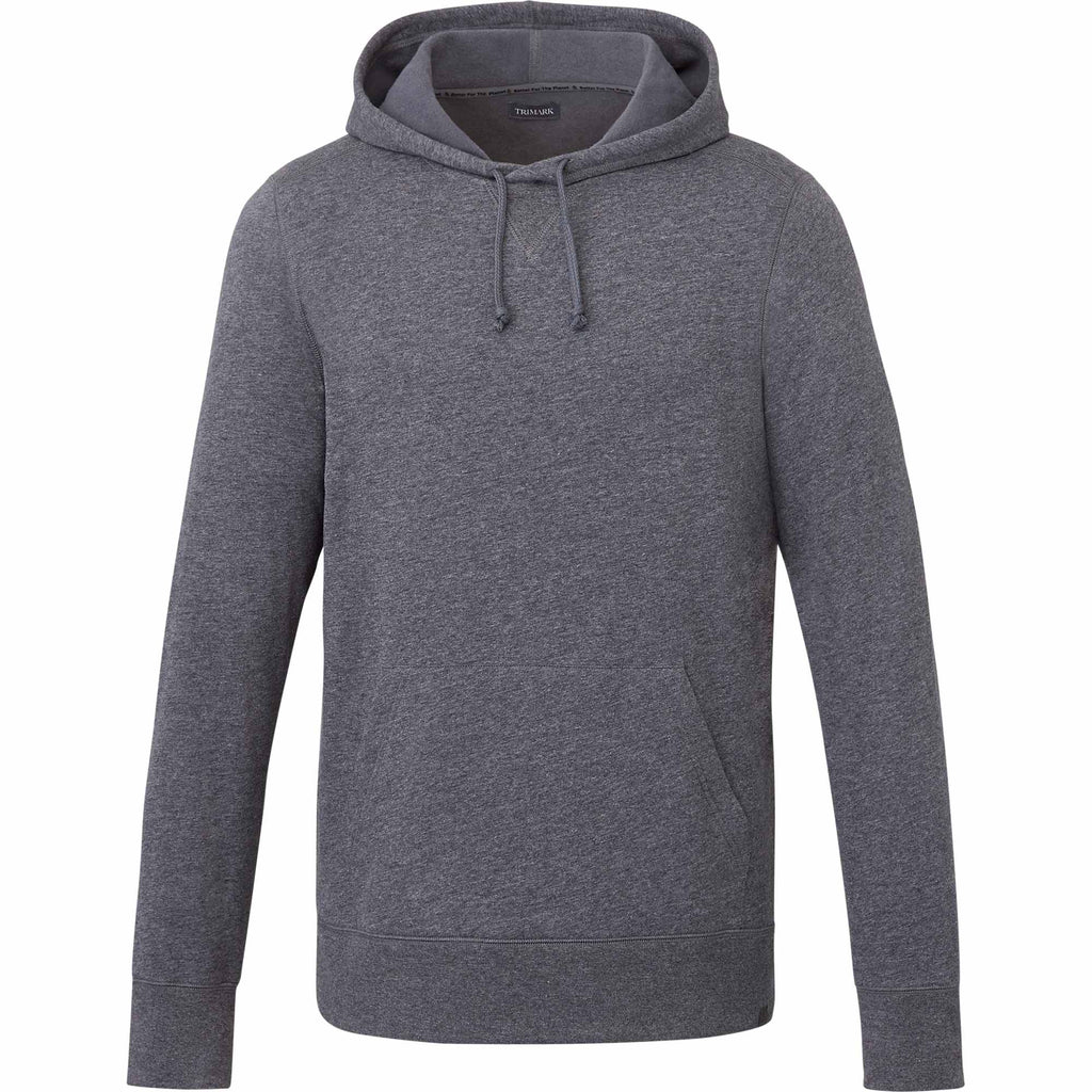 Argus Eco Fleece Pullover Hoodie for Men Embroidery - Heather Dark Charcoal - Front