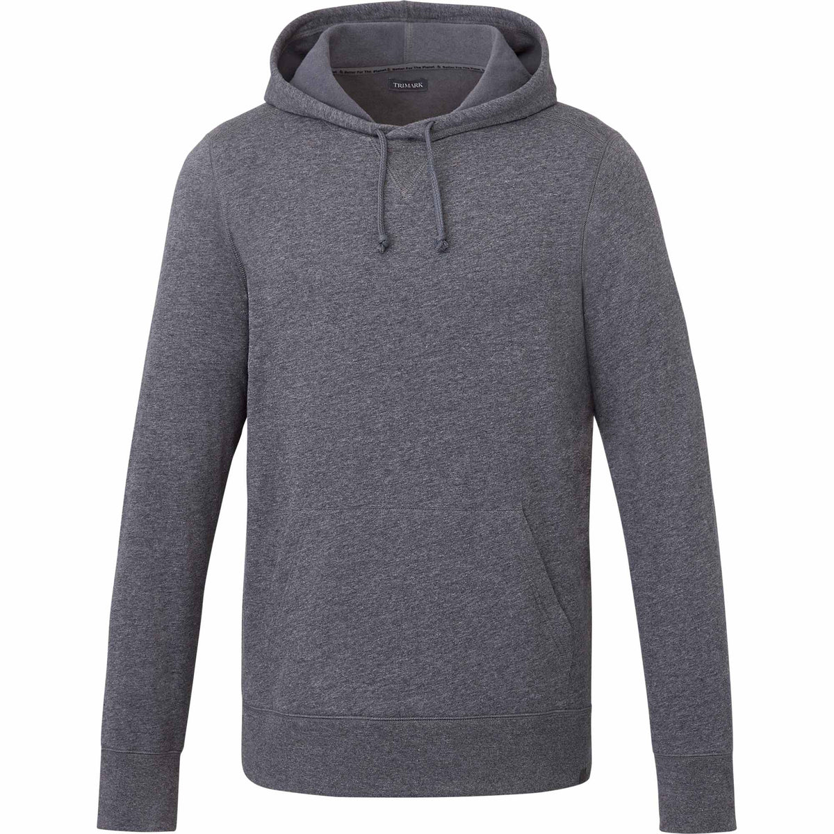 Argus Eco Fleece Pullover Hoodie for Men Embroidery - Heather Dark Charcoal - Front