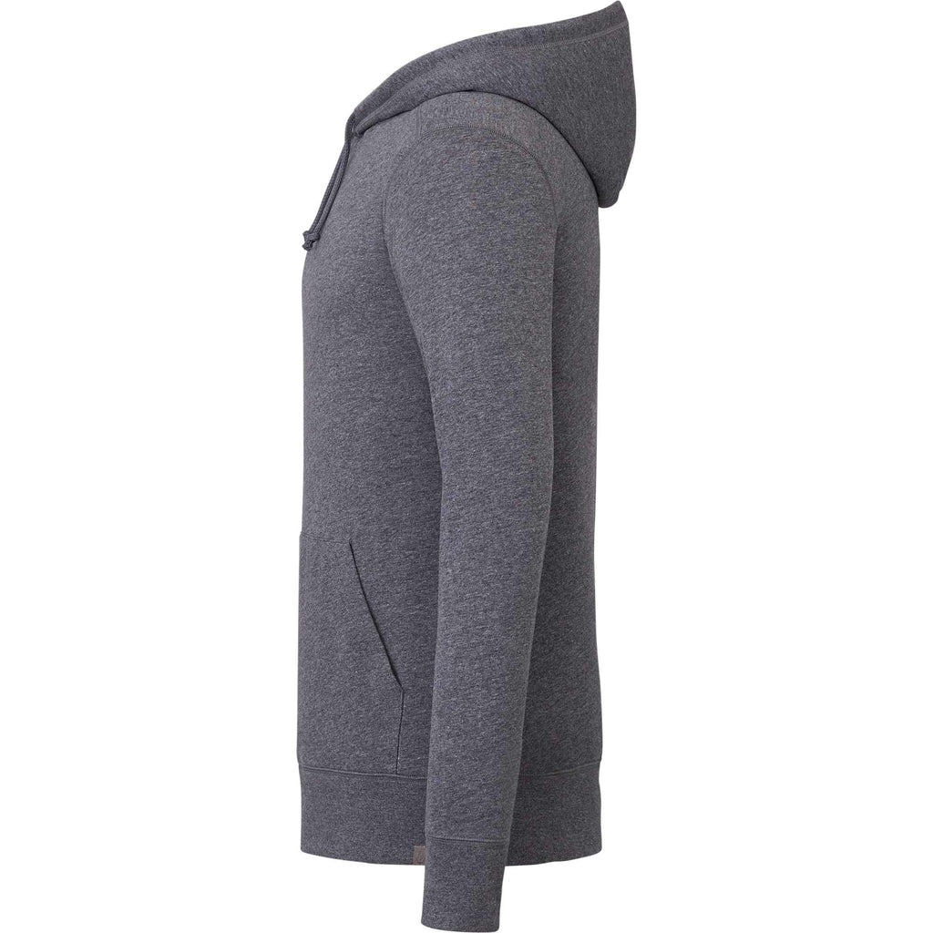 Argus Eco Fleece Pullover Hoodie for Men Embroidery - Heather Dark Charcoal - Left Side