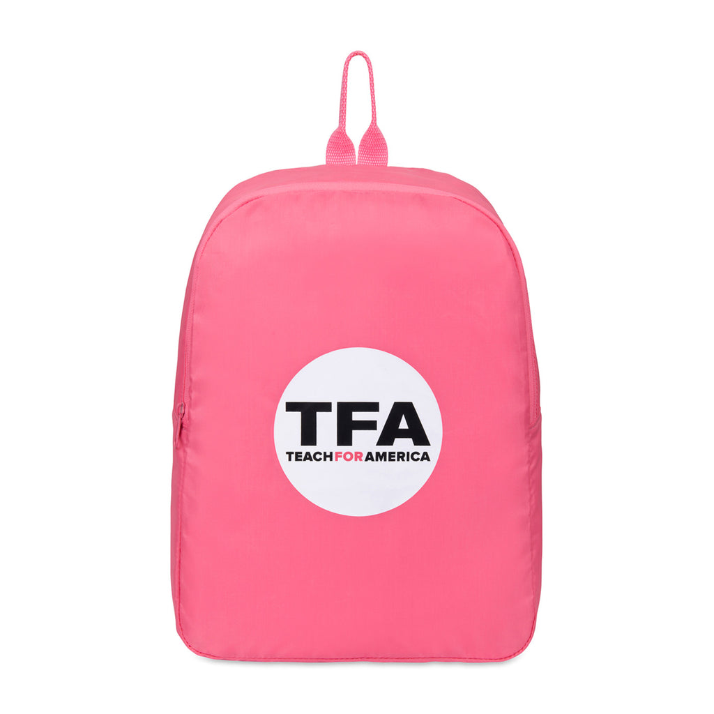 Arlo Recycled Backpack with Key Leash Embroidery - Pink - View 1