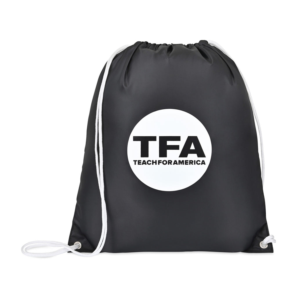 Arlo Recycled Drawstring Backpack Transfer - Black - View 1
