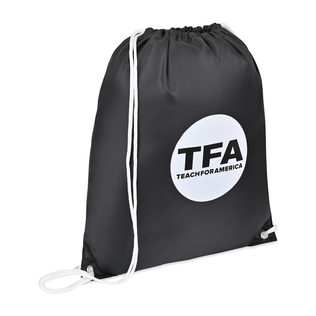 Arlo Recycled Drawstring Backpack Transfer - Black - View 2