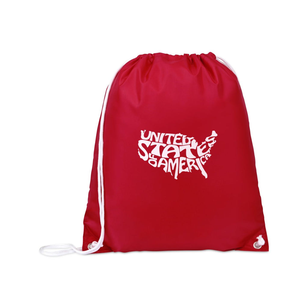 Arlo Recycled Drawstring Backpack Transfer - Red - View 1