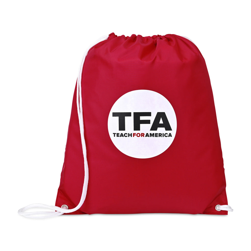 Arlo Recycled Drawstring Backpack Transfer - Red - View 2