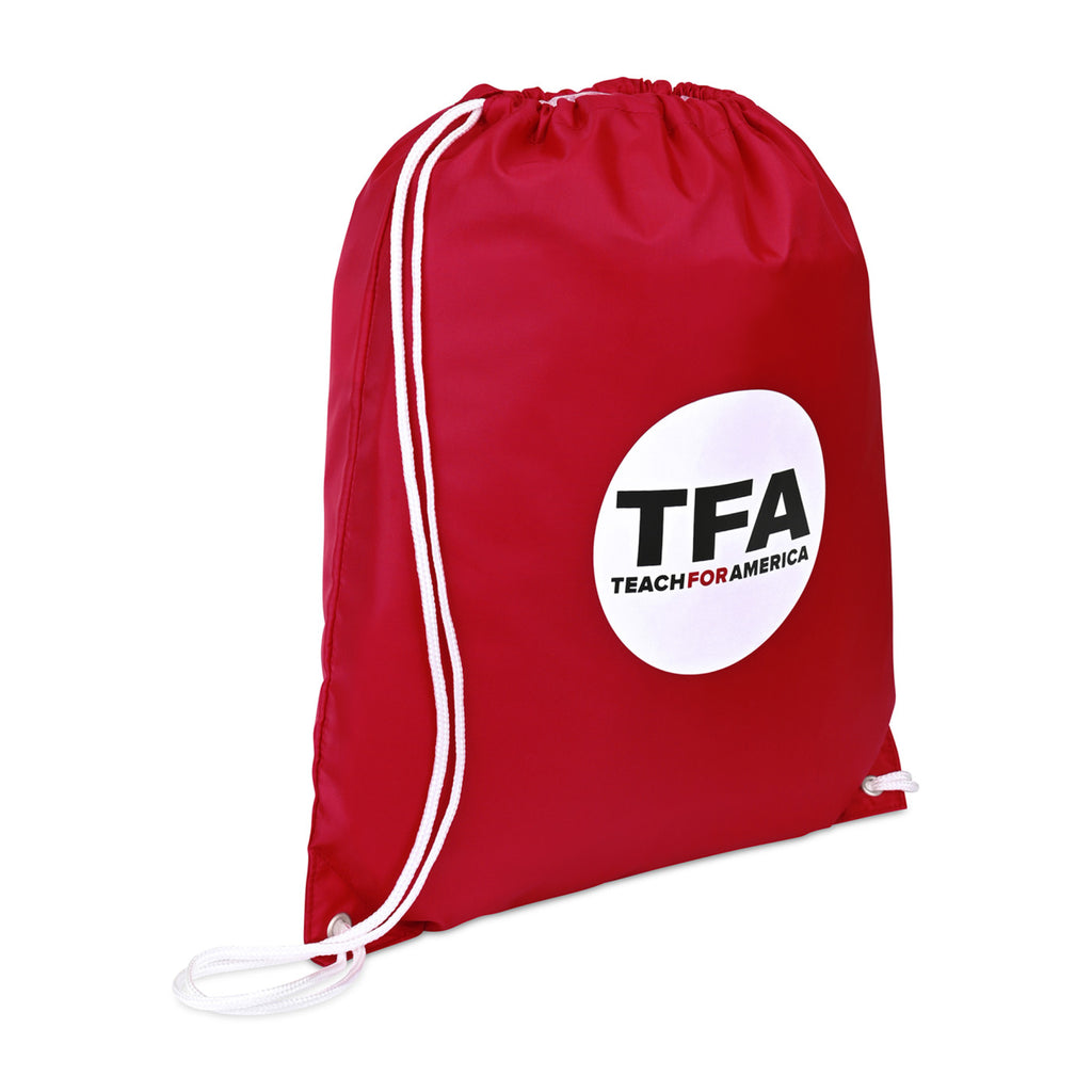 Arlo Recycled Drawstring Backpack Transfer - Red - View 4