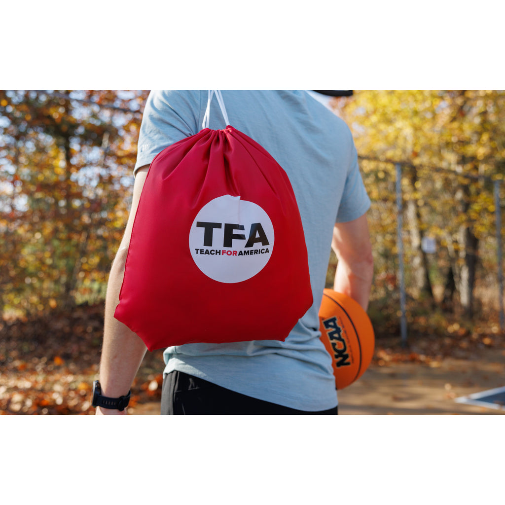 Arlo Recycled Drawstring Backpack Transfer - Red - View 5