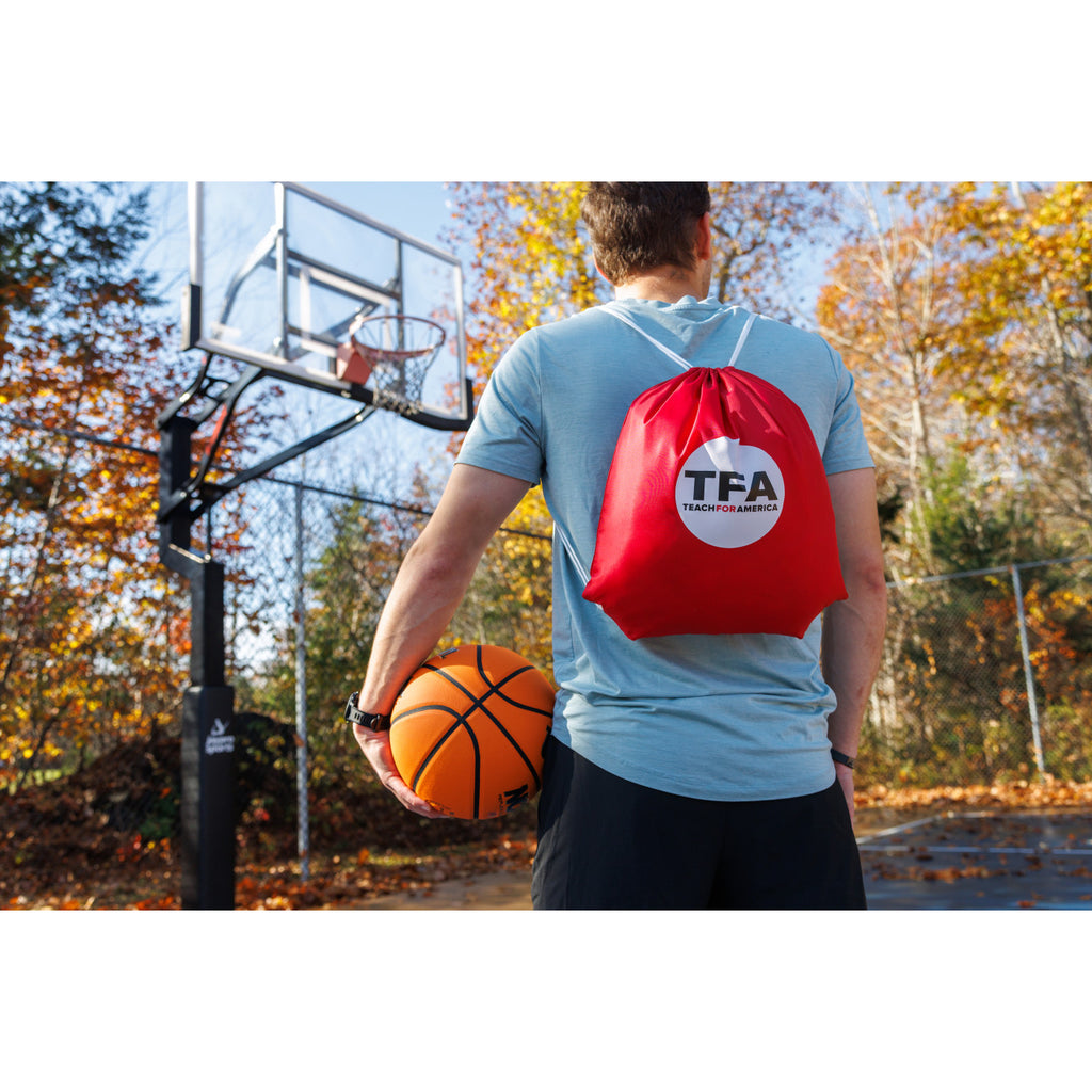 Arlo Recycled Drawstring Backpack Transfer - Red - View 6