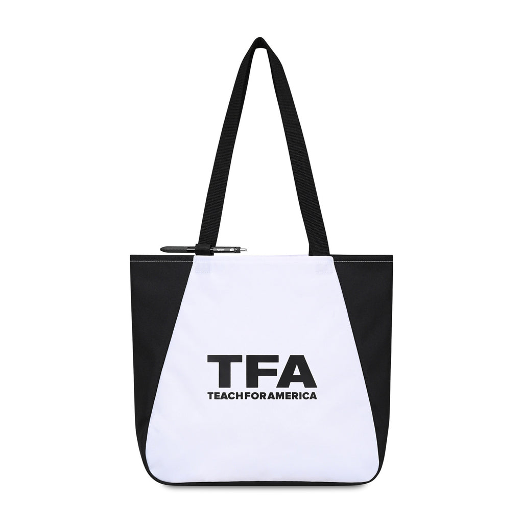 Arlo Recycled Tote Bag with Pen Loop Embroidery - Black - View 1