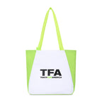 Arlo Recycled Tote Bag with Pen Loop Embroidery - Lime Green - View 2