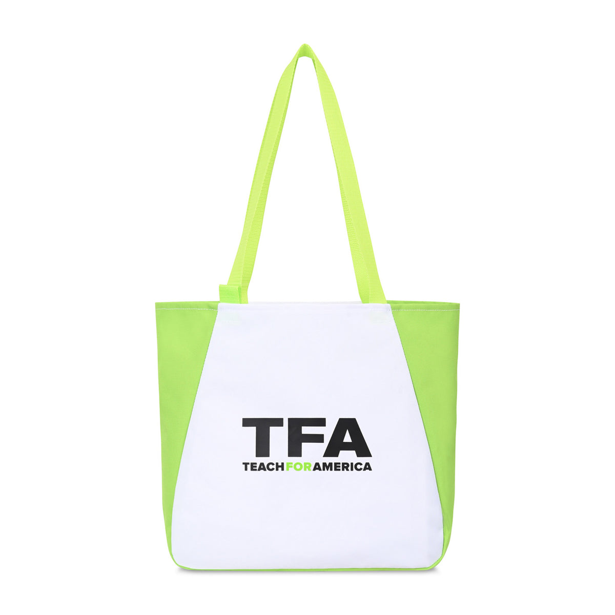 Arlo Recycled Tote Bag with Pen Loop Embroidery - Lime Green - View 2