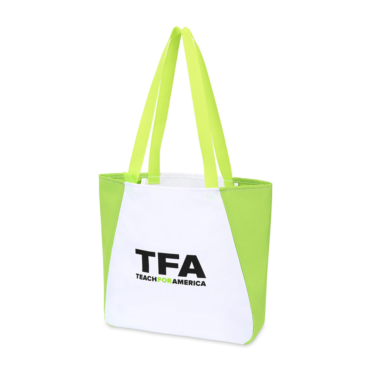 Arlo Recycled Tote Bag with Pen Loop Embroidery - Lime Green - View 3