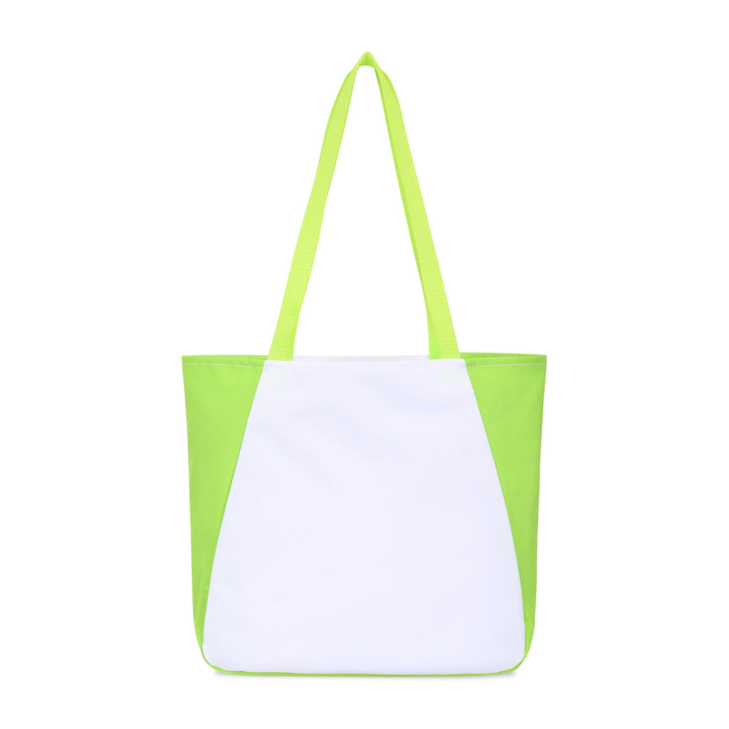 Arlo Recycled Tote Bag with Pen Loop Embroidery - Lime Green - View 4