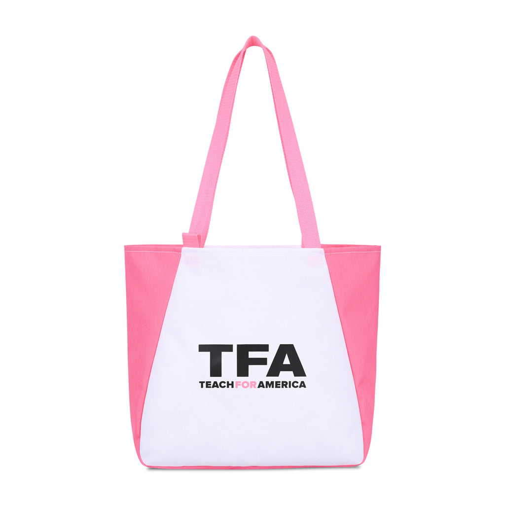 Arlo Recycled Tote Bag with Pen Loop Embroidery - Pink - View 2