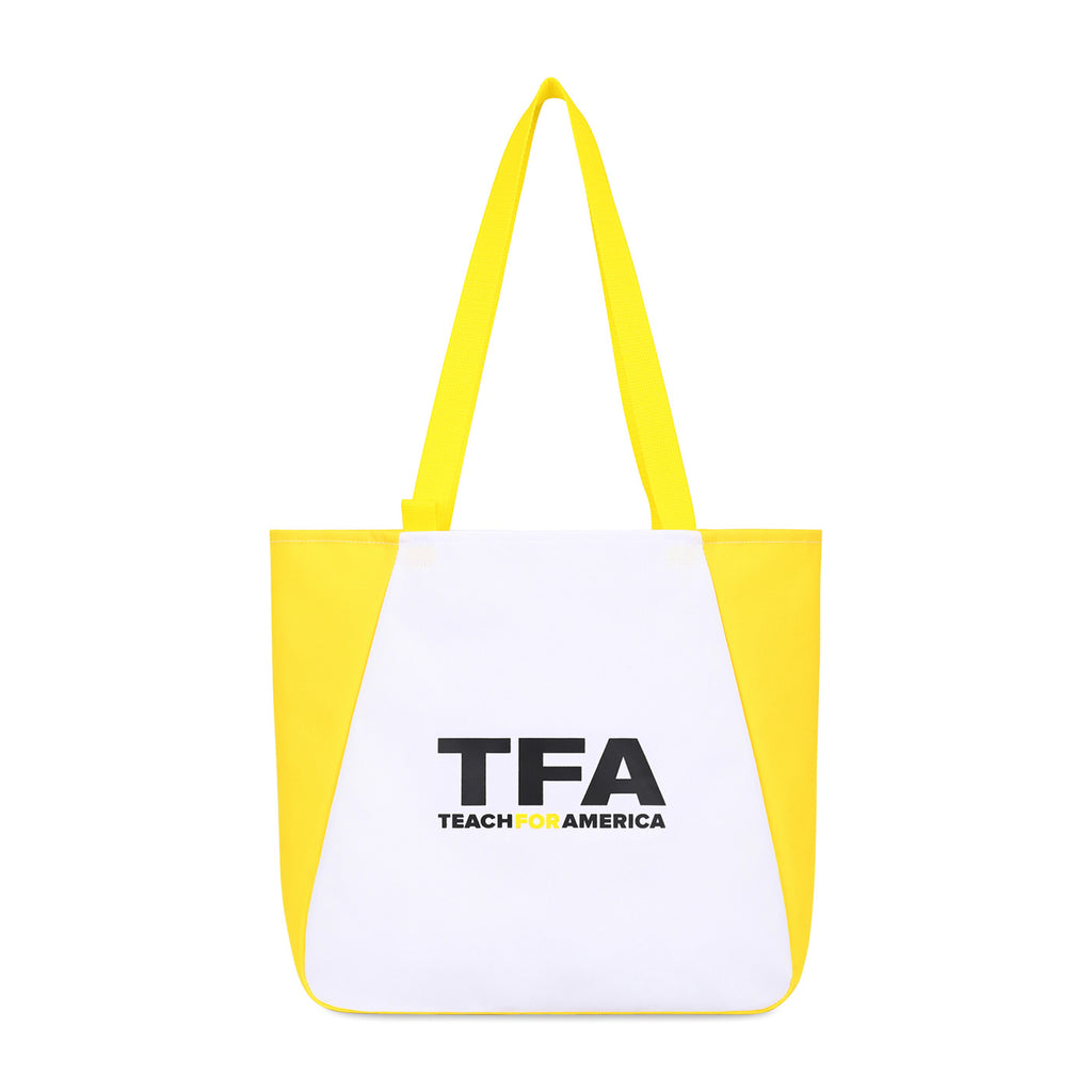 Arlo Recycled Tote Bag with Pen Loop Embroidery - Yellow - View 2