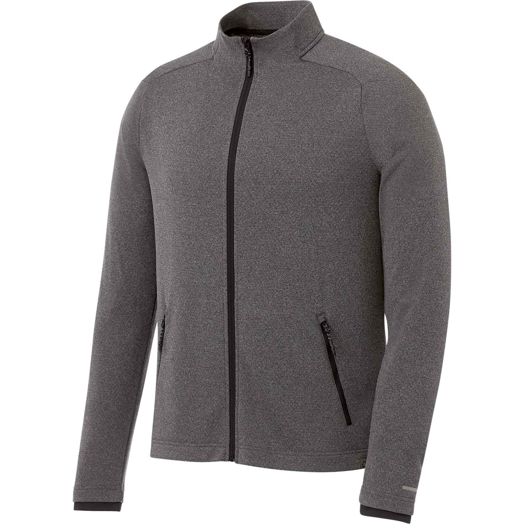 Asgard Eco Knit Full Zip Jacket for Men Transfer - Heather Dark Charcoal - Right Angle 2