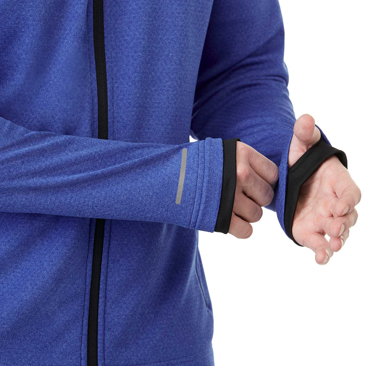 Asgard Eco Knit Full Zip Jacket for Men Transfer - New Royal Heather - Front On Model Detail
