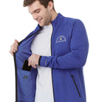 Asgard Eco Knit Full Zip Jacket for Men Transfer - New Royal Heather - Front On Model