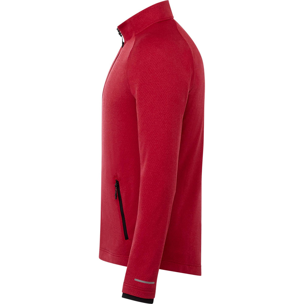 Asgard Eco Knit Full Zip Jacket for Men Transfer - Team Red Heather - Left Side