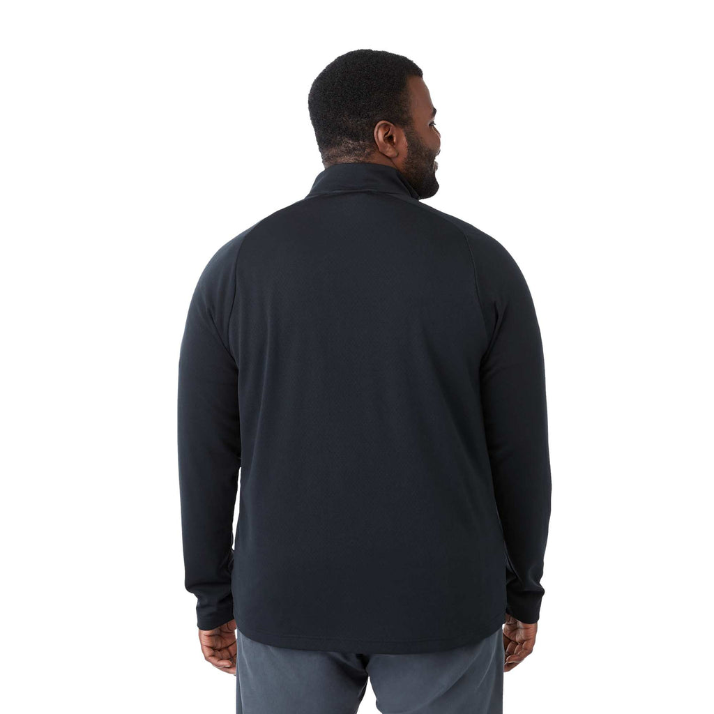 Asgard Eco Knit Quarter Zip for Men Embroidery - Black - Back On Model