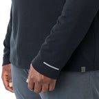 Asgard Eco Knit Quarter Zip for Men Embroidery - Black - Left Angle On Model Hem