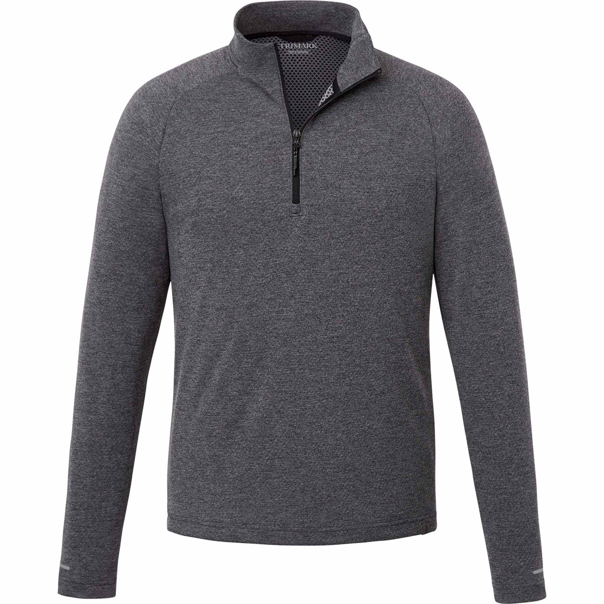 Asgard Eco Knit Quarter Zip for Men Embroidery - Heather Dark Charcoal - Front
