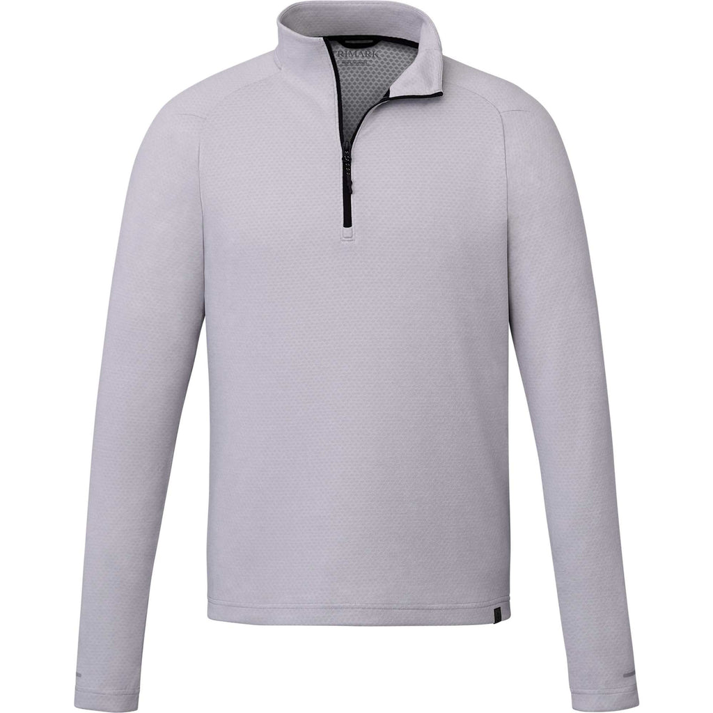 Asgard Eco Knit Quarter Zip for Men Embroidery - Silver Heather - Front