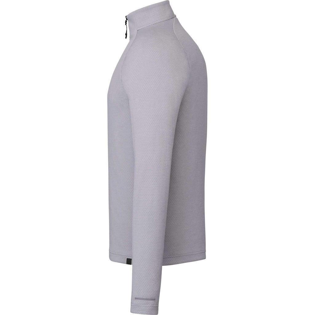 Asgard Eco Knit Quarter Zip for Men Embroidery - Silver Heather - Right Side