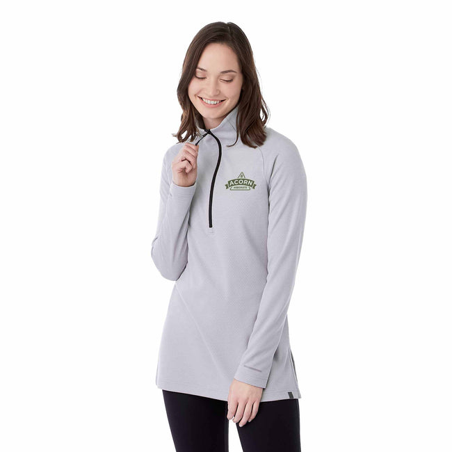 Asgard Textured Eco Knit Half Zip for Women Embroidery
