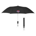 Automatic Open Telescopic Folding Umbrella, 44 Inch Arc - Black - Colorbrite