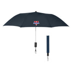 Automatic Open Telescopic Folding Umbrella, 44 Inch Arc - Navy - Colorbrite