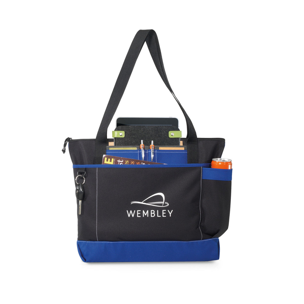 Avenue Business Tote with Tablet Pocket Embroidery - Royal Blue - View 1