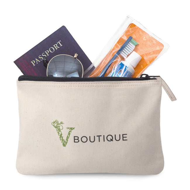Avery Cotton Zip Pouch with Decorative Tag Full Color
