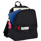 Avery Small Backpack in Recycled Crinkle Fabric, 10L Embroidery - Black - Detail