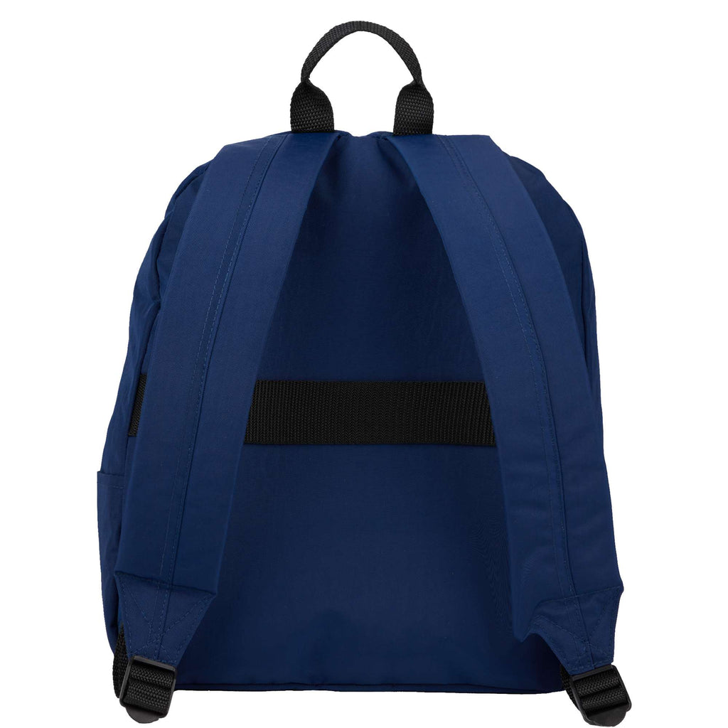 Avery Small Backpack in Recycled Crinkle Fabric, 10L Embroidery - Navy - Back