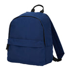 Avery Small Backpack in Recycled Crinkle Fabric, 10L Embroidery - Navy - Left Angle