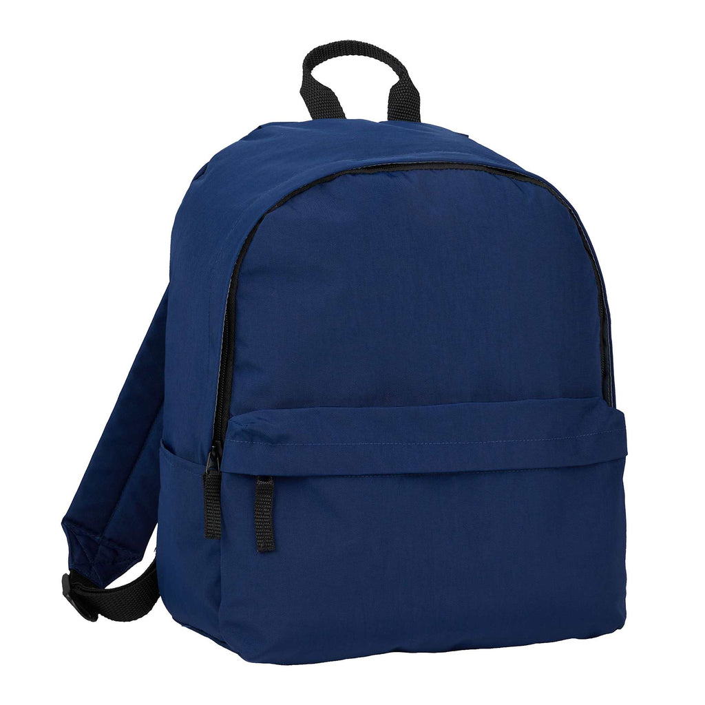Avery Small Backpack in Recycled Crinkle Fabric, 10L Embroidery - Navy - Right Angle