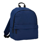 Avery Small Backpack in Recycled Crinkle Fabric, 10L Embroidery - Navy - Right Angle