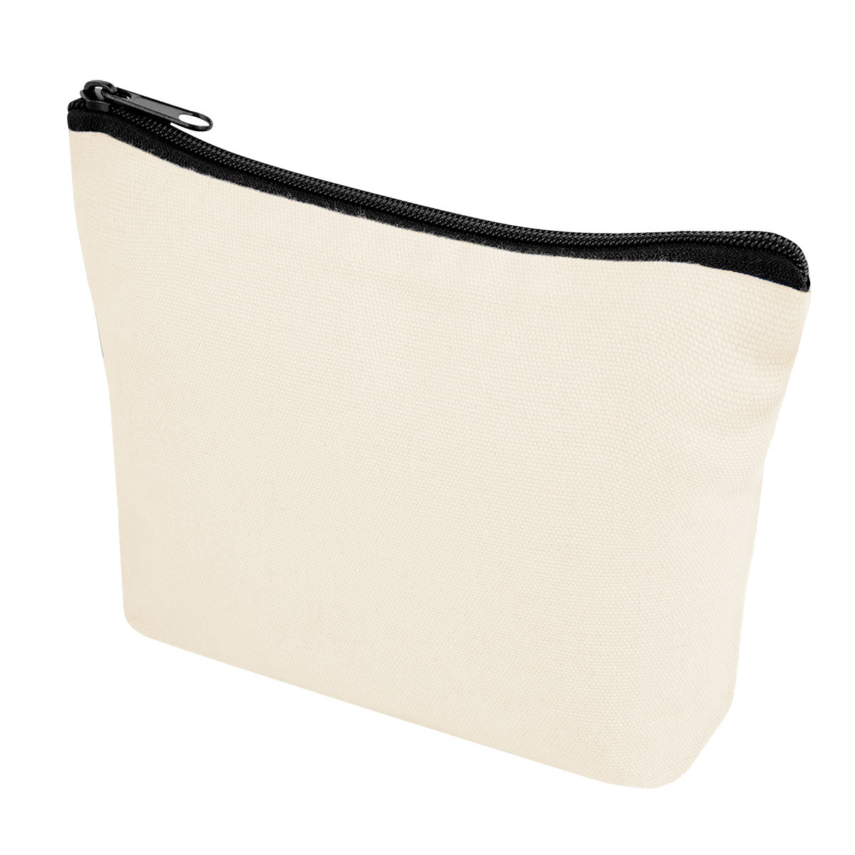 Aware Recycled Cotton Zip Pouch, 10 oz Embroidery - Natural - Angle