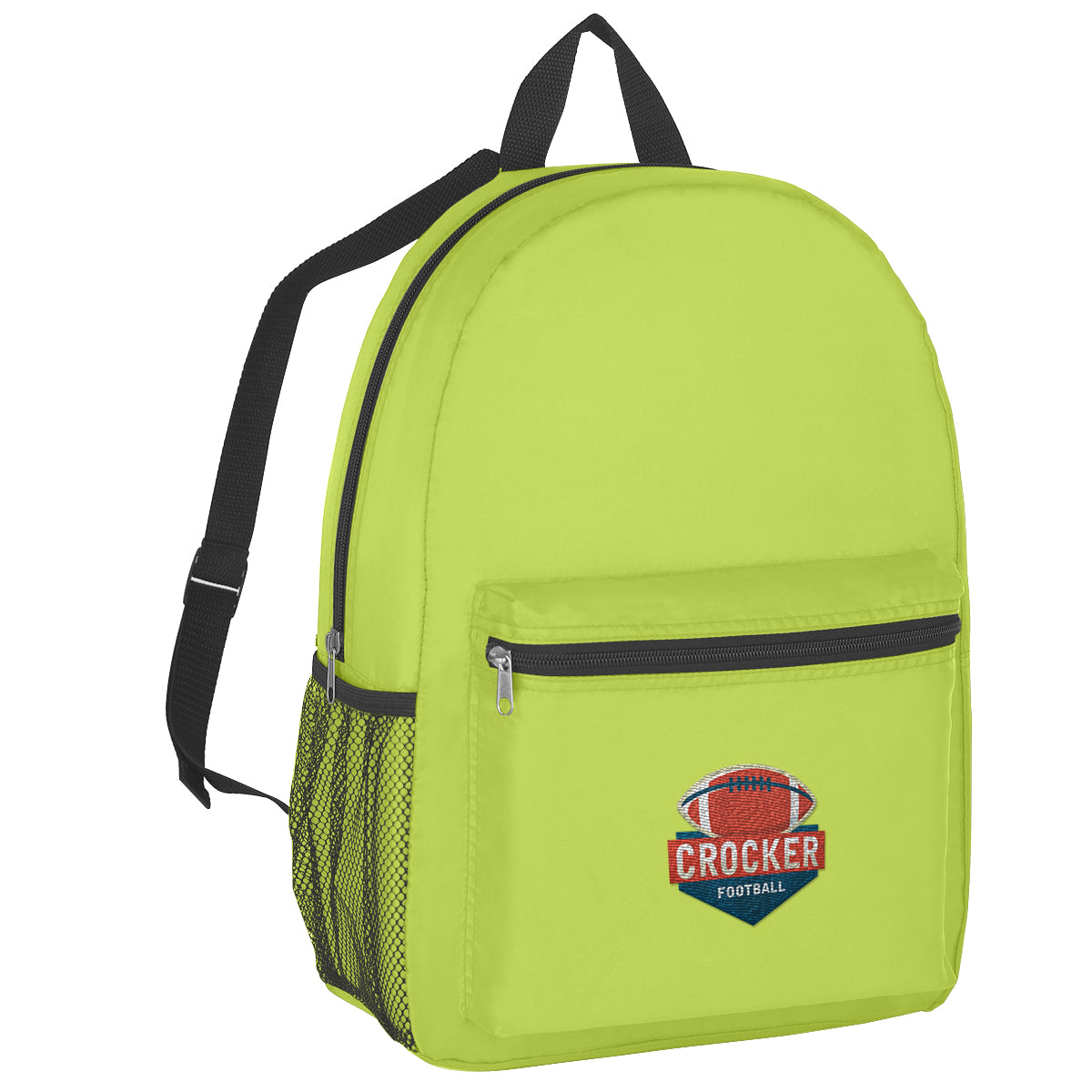 Backpack, Budget - Lime Green - Embroidery