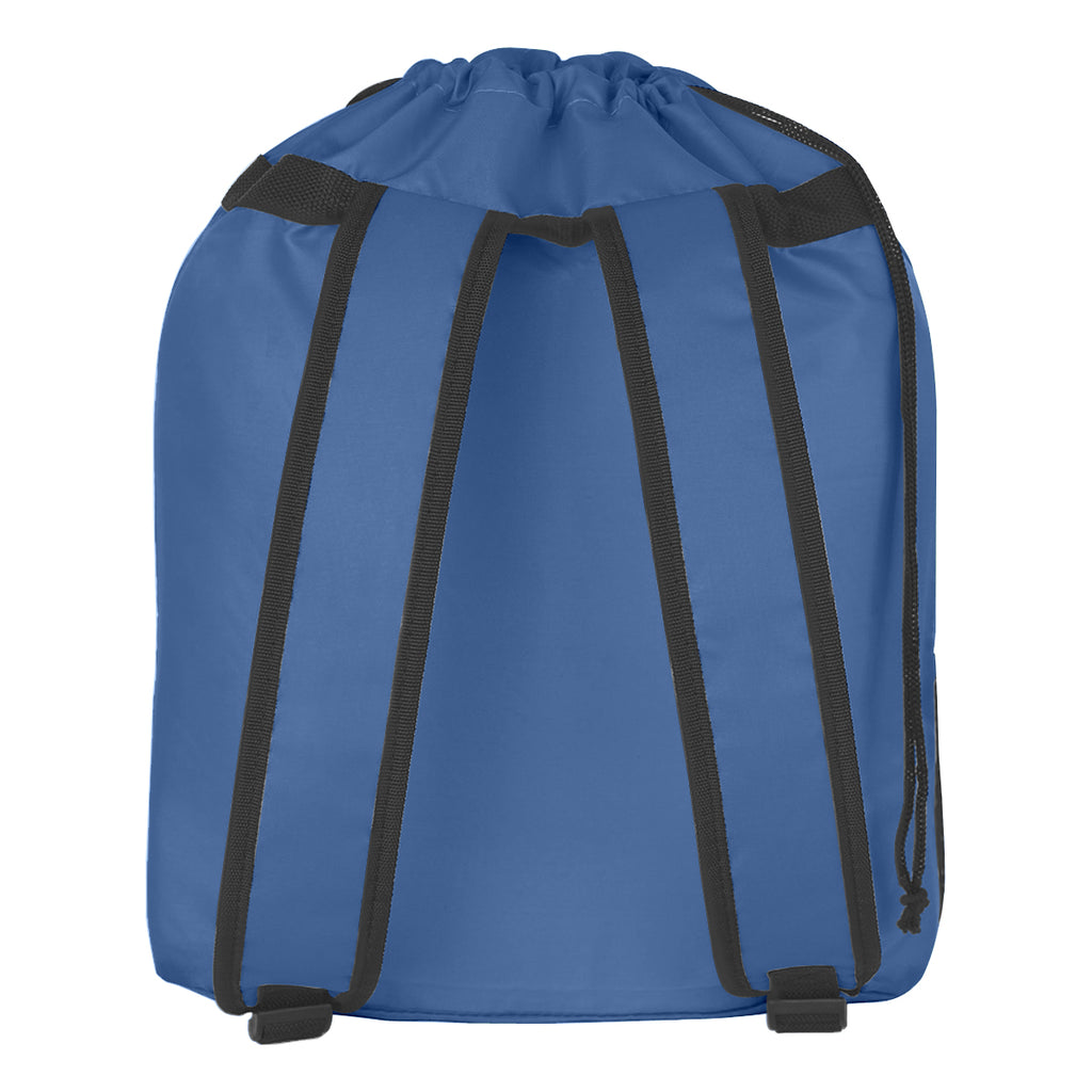 Backpack with a Drawstring - Royal Blue - Back_Blank