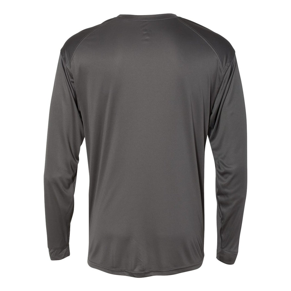 Badger Men's Ultimate SoftLock™ Long Sleeve T-Shirt Full Color - Graphite - Back