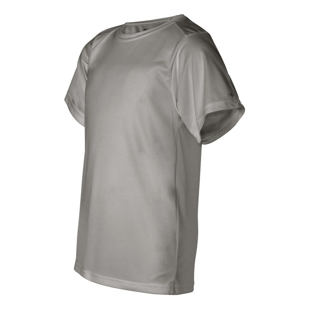 Badger Youth B-Core T-Shirt Full Color - Silver - Side