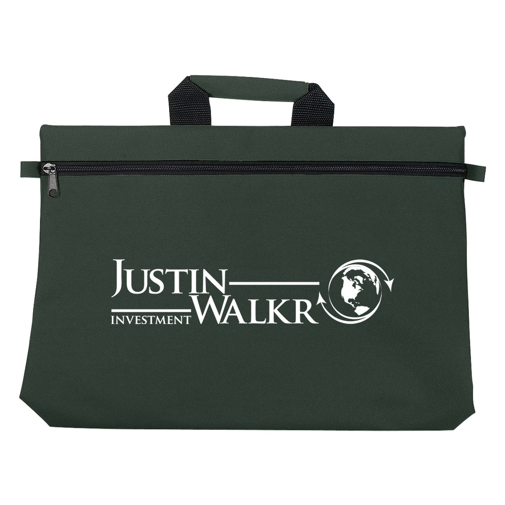 Bag for Documents Embroidery - Forest Green - Silk Screen
