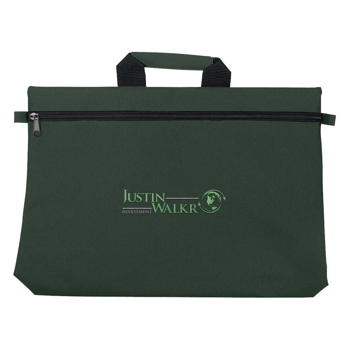 Bag for Documents - Forest Green - Embroidery