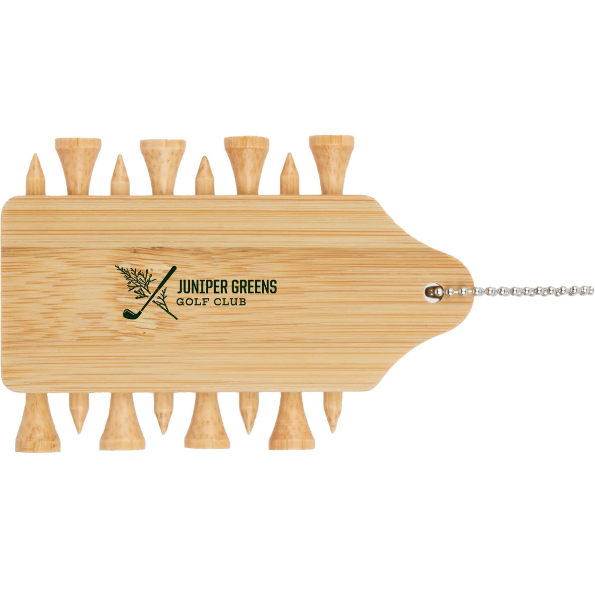 Bamboo Golf Buddy Tee Holder with 8 Tees - Natural - Front