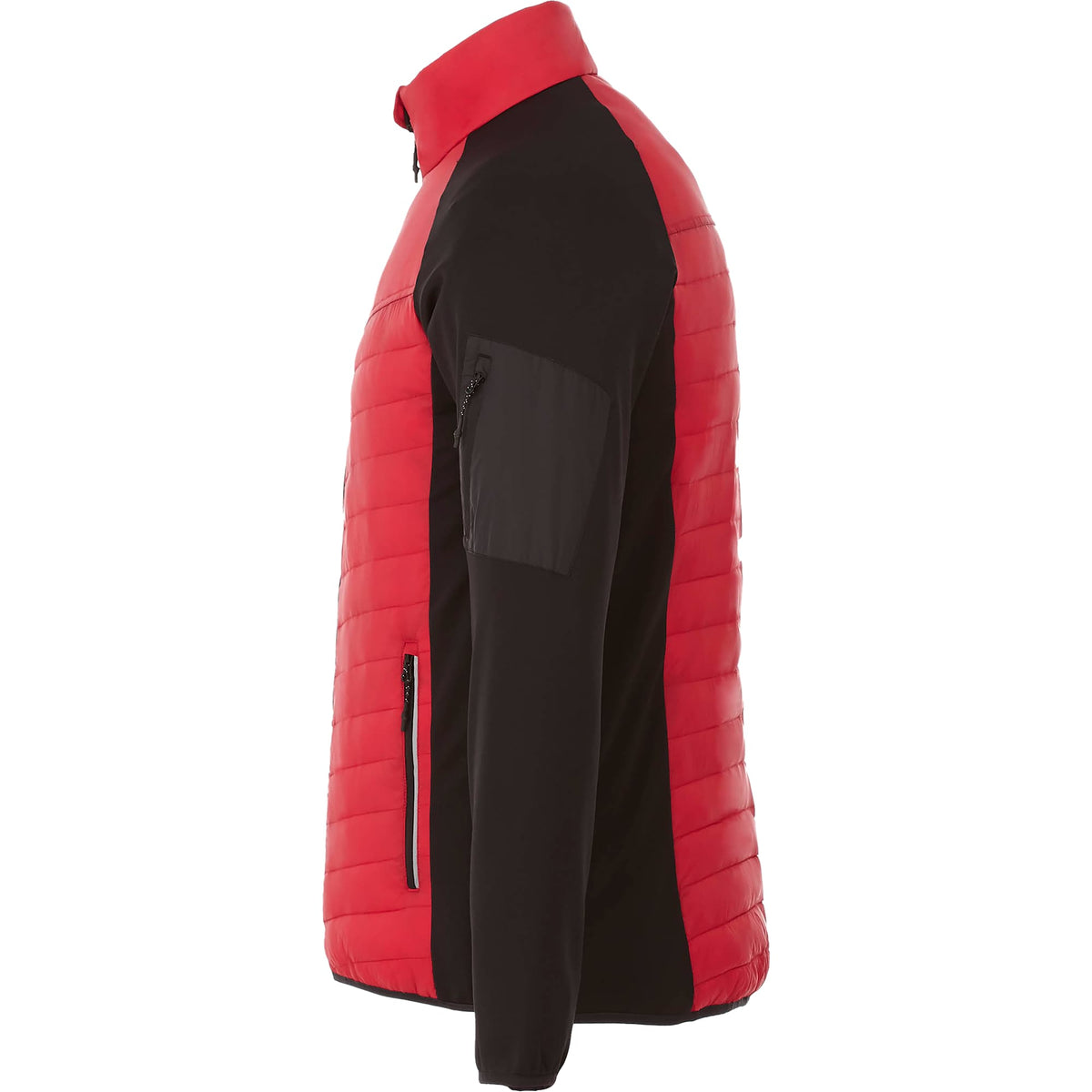 Banff Hybrid Quilted Puffer Jacket for Men Embroidery - Team Red/Black - Left Side
