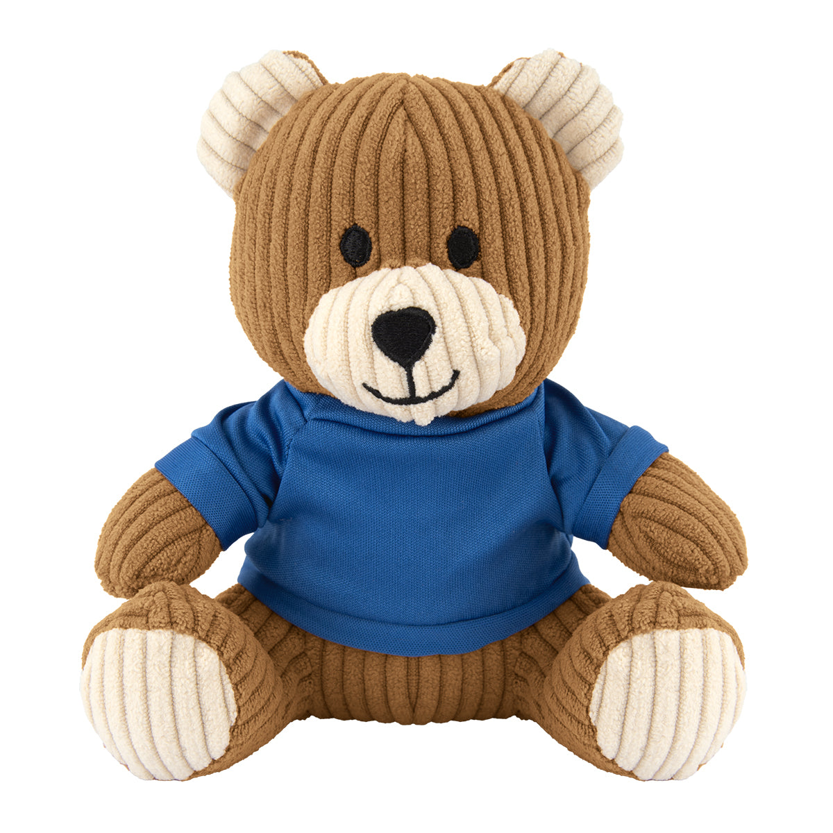 Barry Corduroy Bear Plush Toy, 6 Inch - Brown with Cream - Shirt_Blank