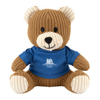 Barry Corduroy Bear Plush Toy, 6 Inch - Brown with Cream - Shirt_Silkscreen
