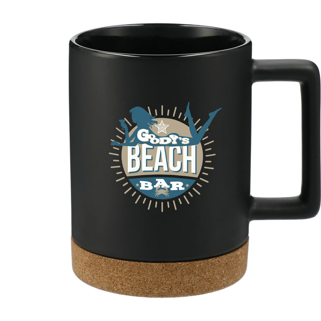 Bates Ceramic Mug with Cork Base, 15 oz Laser Engraving